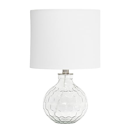 Lalia Home Engraved Honeycomb Glass Table Lamp, 17-3/4"H,