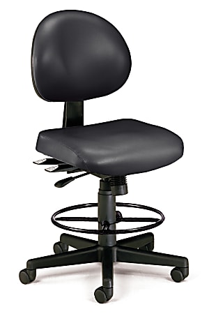 OFM 24-Hour Anti-Microbial Computer Task Chair With Drafting Kit, Black