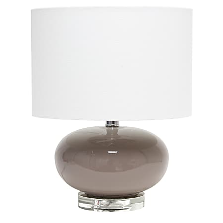 Lalia Home Ovaloid Glass Table Lamp, 15-1/4"H, White Shade/Gray Base
