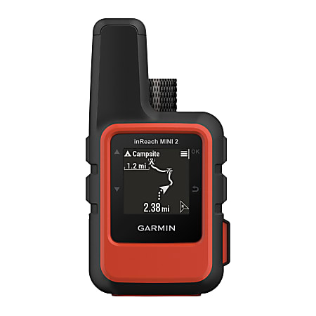 Garmin inReach Mini 2 Compact Satellite Communicator, 010-02602-00, 2.2"H x 4.8"W x 5.4"D, Flame Red