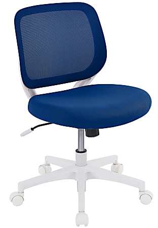 Realspace® Adley Mesh/Fabric Low-Back Task Chair, Blue/White