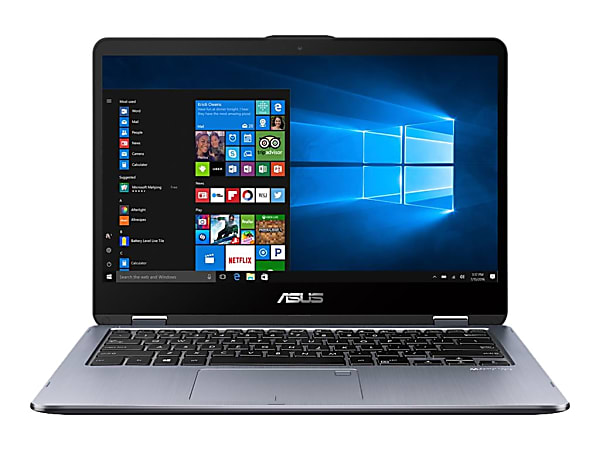 ASUS VivoBook Flip 14 TP410UA DH54T - Flip design - Core i5 8250U / 1.6 GHz - Win 10 Home 64-bit - 8 GB RAM - 256 GB SSD - 14" touchscreen 1920 x 1080 (Full HD) - UHD Graphics 620 - 802.11ac, Bluetooth - metal gray