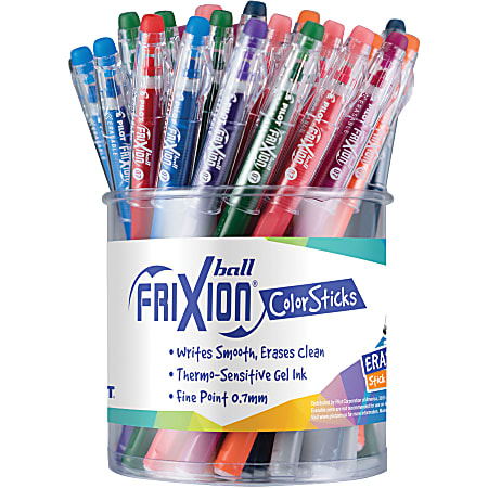 Pilot® FriXion® Ball ColorSticks Erasable Ballpoint Pens, Pack of 48, Medium Point, 0.7 mm, Assorted Colors
