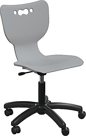 MooreCo Hierarchy Armless Mobile Chair With 5-Star Base, Soft Casters, Gray/Black