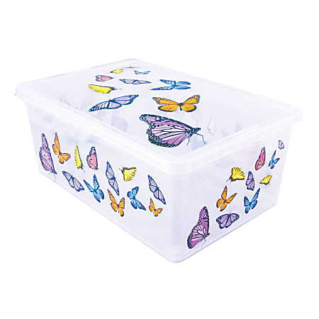 See Jane Work® Storage Box, 6 7/10"H x 11"W x 16 3/4"D, Butterfly
