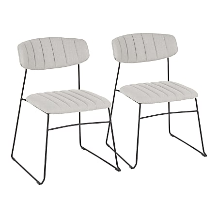 LumiSource Thomas Chairs, Light Gray/Black, Set Of 2 Chairs