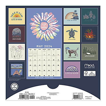 2024 Mead 16 Month Wall Calendar 12 x 12 Life Is Good September 2023 to December 2024 ODW27328 - Office Depot