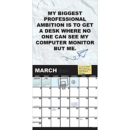 2024 TF Publishing Humor Monthly Wall Calendar 12 x 12 Per My Previous