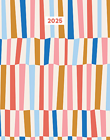 2025 Willow Creek Press Monthly Booklet Planner, 7-1/2” x 9-1/2”, Modern Stripe, January 2025 To December 2025, 48597