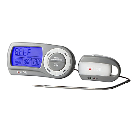 Taylor&reg; Precision Products Wireless Roasting and Baking Digital Programmable Thermometer, Gray, 1479