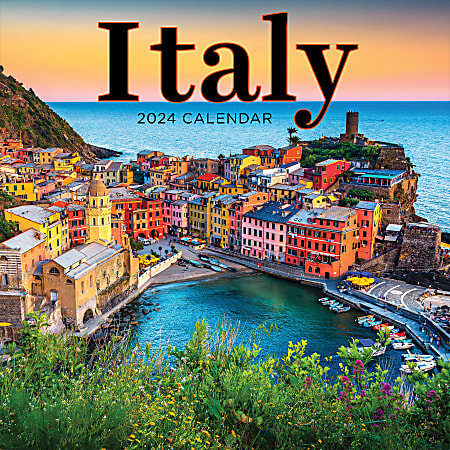 2024 TF Publishing Scenic Monthly Wall Calendar, 12" x 12", Italy, January To December 2024 , OD24-1033
