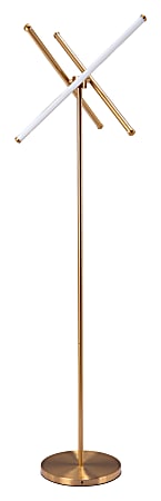 Zuo Modern Garza Floor Lamp, 65"H, Brass/White