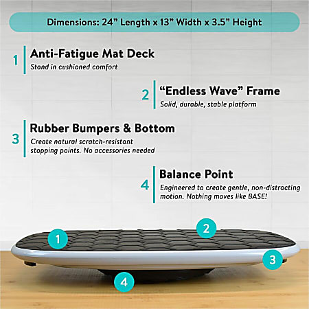 Uncaged Ergonomics BASE Standing Desk Balance Board with Anti Fatigue Mat Desk Balance fidget and move naturally in any direction while remaining