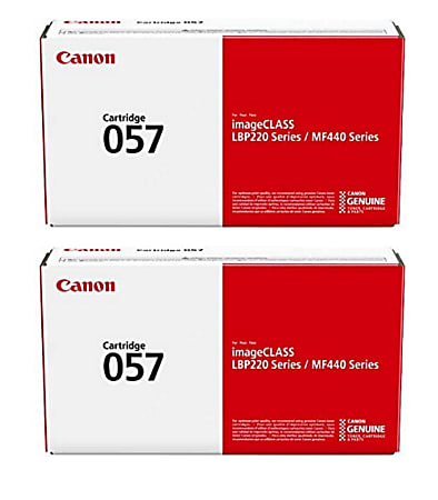 Canon Genuine 057 Black Toner Cartridges, Pack Of 2 Cartridges