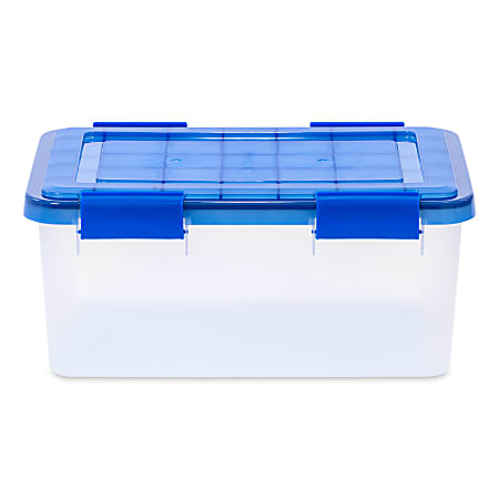 Iris Ultimate Weathertight Storage Box, 17-1/2”L x 16-3/16”W x 10-1/4”H, 19 Qt, Clear