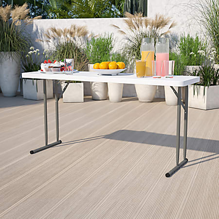 Flash furniture granite white on sale folding plastic table