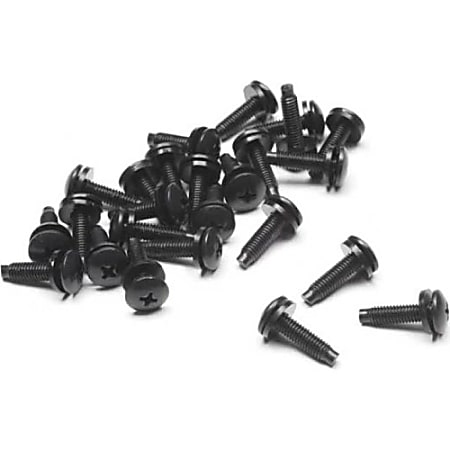 Sanus Component Series AV Rack Mount Screws - Pack of 100 - Black - Rack Screw - Truss - Black - 100 / Bag