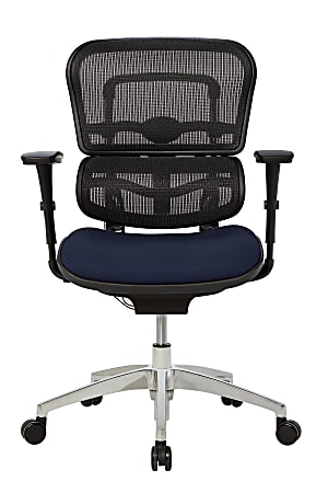 WorkPro 12000 Series Ergonomic MeshPremium Fabric Mid Back Chair BlackNavy BIFMA Compliant