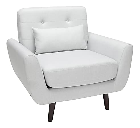 OFM 161 Collection Mid-Century Modern Tufted Accent Chair, Light Gray