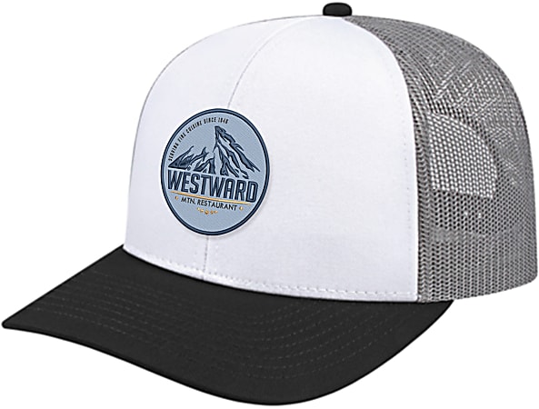 Custom Poly/Cotton Mesh Back Promotional Trucker Cap With Patch