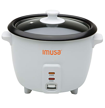 IMUSA Electric Non-Stick 3-Cup Rice Cooker, 7-1/2”H x