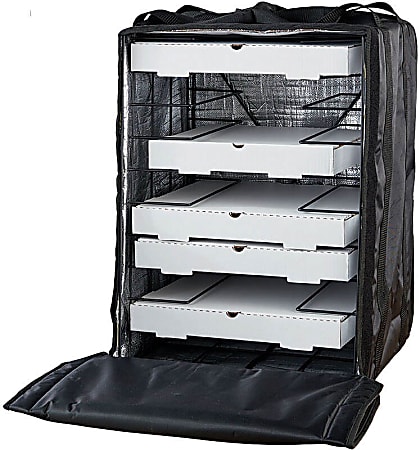 American Metalcraft Deluxe Pizza Delivery Bag, With Rack, 27"H x 19"W x 19"D, Black