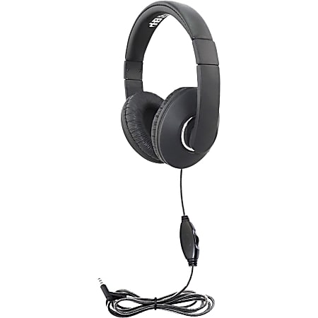 Hamilton Buhl Smart-Trek Mini Headphone With In-Line Volume Control And 3.5mm TRS Plug - Stereo - Black, Silver - STM1BK