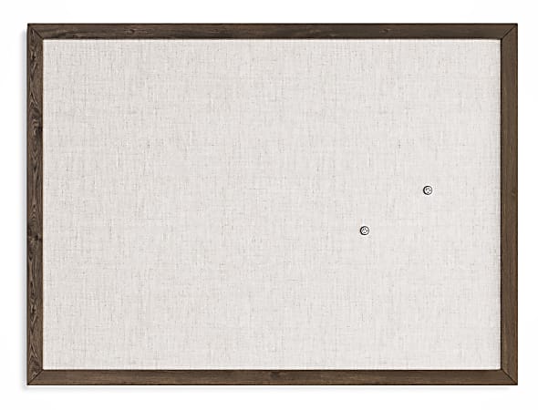 U Brands® Linen Bulletin Board, 23" x 17", Wood Style Frame, Espresso