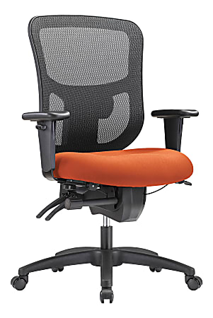 WorkPro® 9500XL Series Big & Tall Ergonomic Mesh/Premium Fabric Mid-Back Chair, Black/Tangerine, BIFMA Compliant