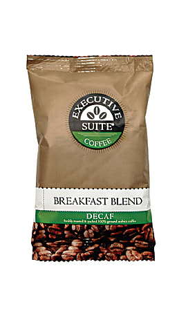 Executive Suite® Coffee Single-Serve Coffee Packets, Decaffeinated, Breakfast Blend, Carton Of 42