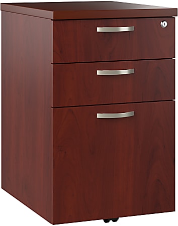 Bush Business Furniture Office In An Hour 16"D Vertical 3-Drawer Mobile File Cabinet, Hansen Cherry, Delivery