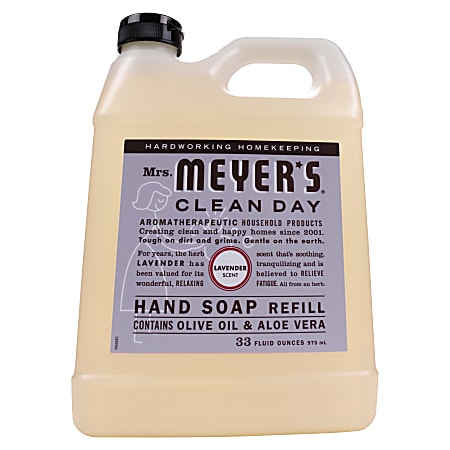Mrs. Meyer's Clean Day Liquid Hand Soap, Lavender Scent, 33 Oz, Carton Of 6 Bottles
