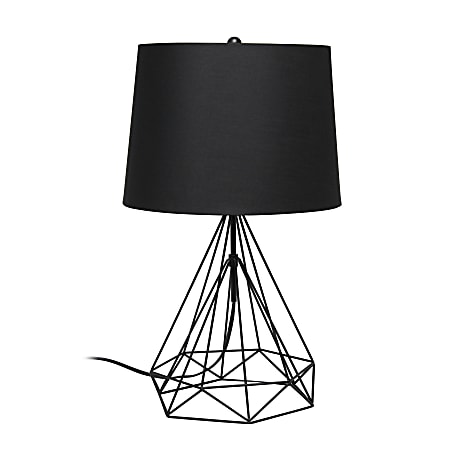 Lalia Home Geometric Matte Table Lamp, 23-1/2"H, Black Shade/Black Base