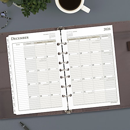 AT A GLANCE 2026 Weekly Monthly Planner Refill Loose Leaf Desk Size 5 ...
