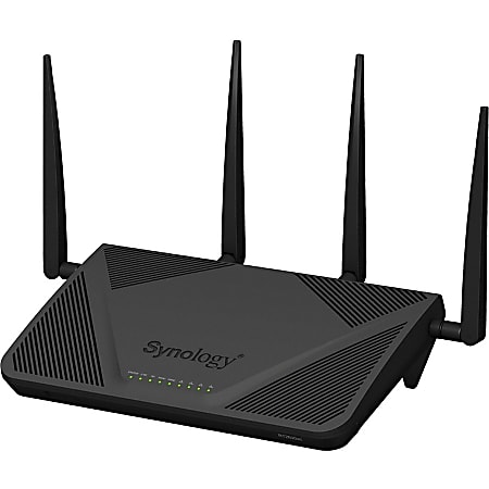 Synology RT2600AC Wi-Fi 5 IEEE 802.11ac Ethernet Wireless Router - 2.40 GHz ISM Band - 5 GHz UNII Band(4 x External) - 325 MB/s Wireless Speed - 4 x Network Port - 1 x Broadband Port - USB - Gigabit Ethernet - VPN Supported - Desktop