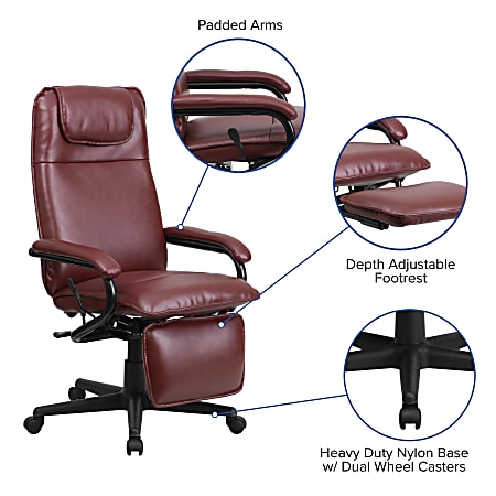 Flash furniture high back leather executive reclining swivel sales office chair