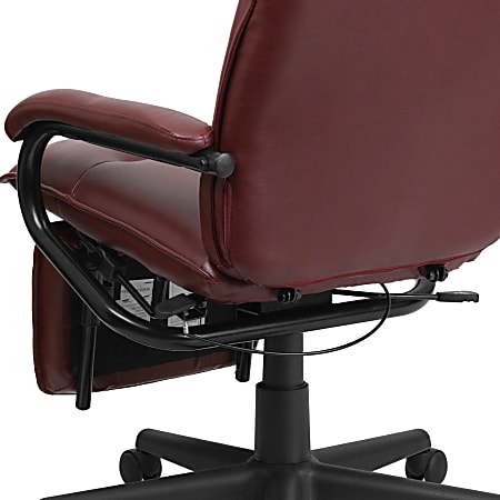 Flash Furniture Ergonomic LeatherSoft Faux Leather High Back Reclining  Swivel Chair Black - Office Depot