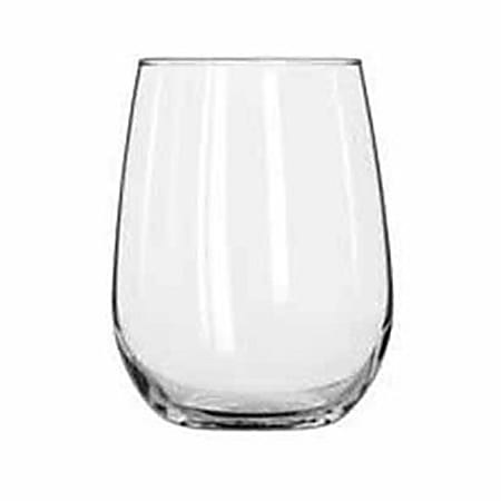 Libbey Glassware Stemless White Wine Glasses, 17 Oz, Clear, Pack Of 12 Glasses