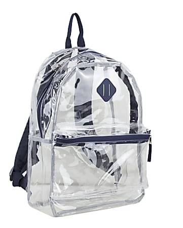 Eastsport Clear PVC Backpack Navy With Diamond Tab - Office Depot