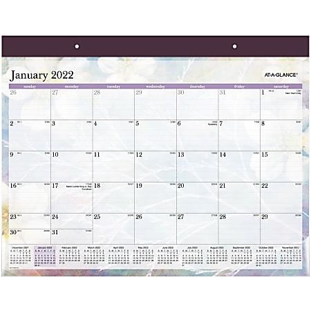 AT-A-GLANCE® Monthly Desk Calendar, 21-3/4" x 17", Dreams, January To December 2022, SK83-704