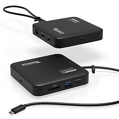 Plugable 7-in-1 USB C Docking Station Dual Monitor - Dual HDMI Dock is Compatible with Mac and Windows - USBC6950PDZ