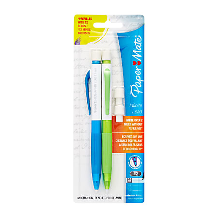 Paper Mate® Infinite Lead Mechanical Pencil Set, 0.5 mm, Blue/White