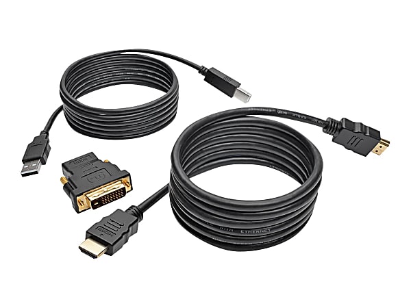 Tripp Lite 6ft HDMI DVI USB KVM Cable Kit USB A/B Keyboard Video Mouse 6' - Video / audio / data cable kit - 6 ft - black - molded