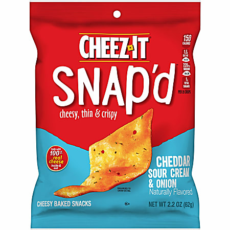 Keebler Snap'd Cheddar Sour Cream & Onion Crackers - 2.20 oz - 6 / Carton