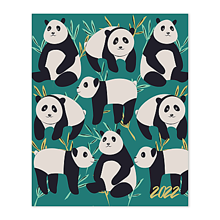 TF Publishing Monthly Planner, 8" x 6-1/2", Panda, January to December 2022