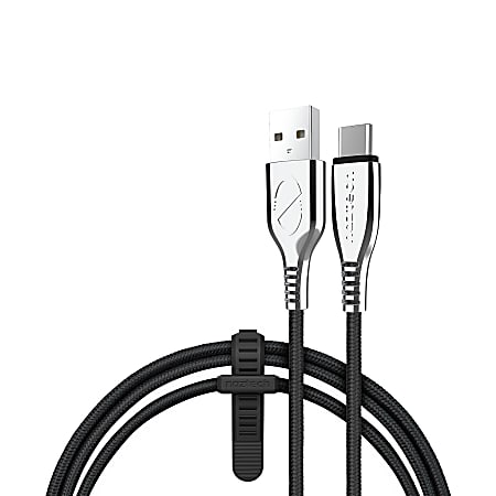 Naztech 6' Titanium USB to USB-C® Braided Cable, Black