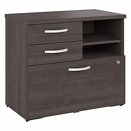 Bush Business Furniture Hybrid 17"D Vertical File Cabinet With Drawers and Shelves, Storm Gray, Delivery