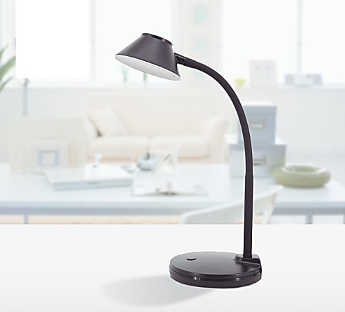 Realspace Falana LED Gooseneck Desk Lamp 13 H Black - Office Depot