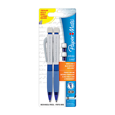 Paper Mate® Infinite Lead Mechanical Pencil Set, 0.7 mm, Blue/White