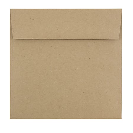 JAM Paper® Square Envelopes, 6-1/2" x 6-1/2", Peel & Seal, Brown, Pack Of 50 Envelopes